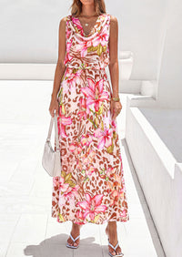 PRETTYGARDEN Womens Summer Floral Maxi Dresses Spring Sleeveless Cowl Neck Flowy Beach Vacation Wedding Guest Long Dress