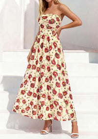 PRETTYGARDEN Womens Boho Maxi Dress 2026 Summer Floral Tube Strapless Spring Wedding Guest Cocktail Long Dresses PRETTYGARDEN