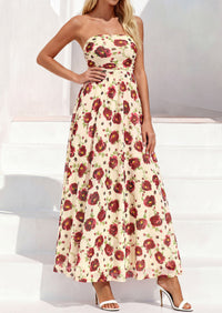 PRETTYGARDEN Womens Boho Maxi Dress 2026 Summer Floral Tube Strapless Spring Wedding Guest Cocktail Long Dresses PRETTYGARDEN