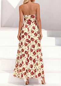 PRETTYGARDEN Womens Boho Maxi Dress 2026 Summer Floral Tube Strapless Spring Wedding Guest Cocktail Long Dresses PRETTYGARDEN