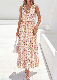 PRETTYGARDEN Womens Summer Floral Maxi Dresses Spring Sleeveless Cowl Neck Flowy Beach Vacation Wedding Guest Long Dress