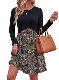 PRETTYGARDEN Womens Long Sleeve Empire Waist Maternity Dress with Pockets Crewnck Flowy A Line Casual Dresses, Above Knee Length, Solid Color & Floral, Baby Shower Outfits, Travel Fashion Clothes