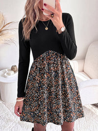 PRETTYGARDEN Womens Long Sleeve Empire Waist Maternity Dress with Pockets Crewnck Flowy A Line Casual Dresses, Above Knee Length, Solid Color & Floral, Baby Shower Outfits, Travel Fashion Clothes