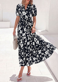 PRETTYGARDEN Women's Summer Maxi Dresses Boho Floral Short Sleeve V Neck Casual Wedding Guest 2026 Beach Vacation Outfits