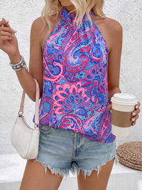 PRETTYGARDEN Halter Tops for Women Summer High Neck Boho Tank Top Sleeveless Beach Vacation Clothes Casual Blouse Shirts PRETTYGARDEN