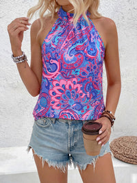 PRETTYGARDEN Halter Tops for Women Summer High Neck Boho Tank Top Sleeveless Beach Vacation Clothes Casual Blouse Shirts PRETTYGARDEN