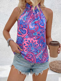 PRETTYGARDEN Halter Tops for Women Summer High Neck Boho Tank Top Sleeveless Beach Vacation Clothes Casual Blouse Shirts PRETTYGARDEN