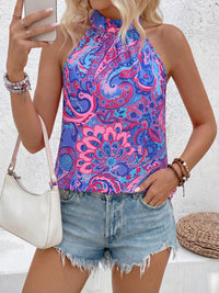 PRETTYGARDEN Halter Tops for Women Summer High Neck Boho Tank Top Sleeveless Beach Vacation Clothes Casual Blouse Shirts PRETTYGARDEN