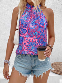 PRETTYGARDEN Halter Tops for Women Summer High Neck Boho Tank Top Sleeveless Beach Vacation Clothes Casual Blouse Shirts PRETTYGARDEN