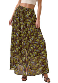 PRETTYGARDEN 2026 Summer Maxi Long Skirts for Women Trendy Boho Floral High Waisted Slit Flowy Travel Beach Vacation Clothes