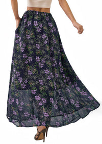 PRETTYGARDEN 2026 Summer Maxi Long Skirts for Women Trendy Boho Floral High Waisted Slit Flowy Travel Beach Vacation Clothes