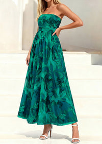 PRETTYGARDEN Womens Boho Maxi Dress 2026 Summer Floral Tube Strapless Spring Wedding Guest Cocktail Long Dresses PRETTYGARDEN