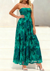 PRETTYGARDEN Womens Boho Maxi Dress 2026 Summer Floral Tube Strapless Spring Wedding Guest Cocktail Long Dresses PRETTYGARDEN