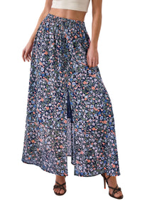 PRETTYGARDEN 2026 Summer Maxi Long Skirts for Women Trendy Boho Floral High Waisted Slit Flowy Travel Beach Vacation Clothes