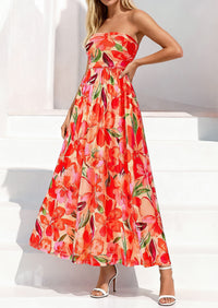 PRETTYGARDEN Womens Boho Maxi Dress 2026 Summer Floral Tube Strapless Spring Wedding Guest Cocktail Long Dresses PRETTYGARDEN