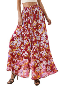 PRETTYGARDEN 2026 Summer Maxi Long Skirts for Women Trendy Boho Floral High Waisted Slit Flowy Travel Beach Vacation Clothes