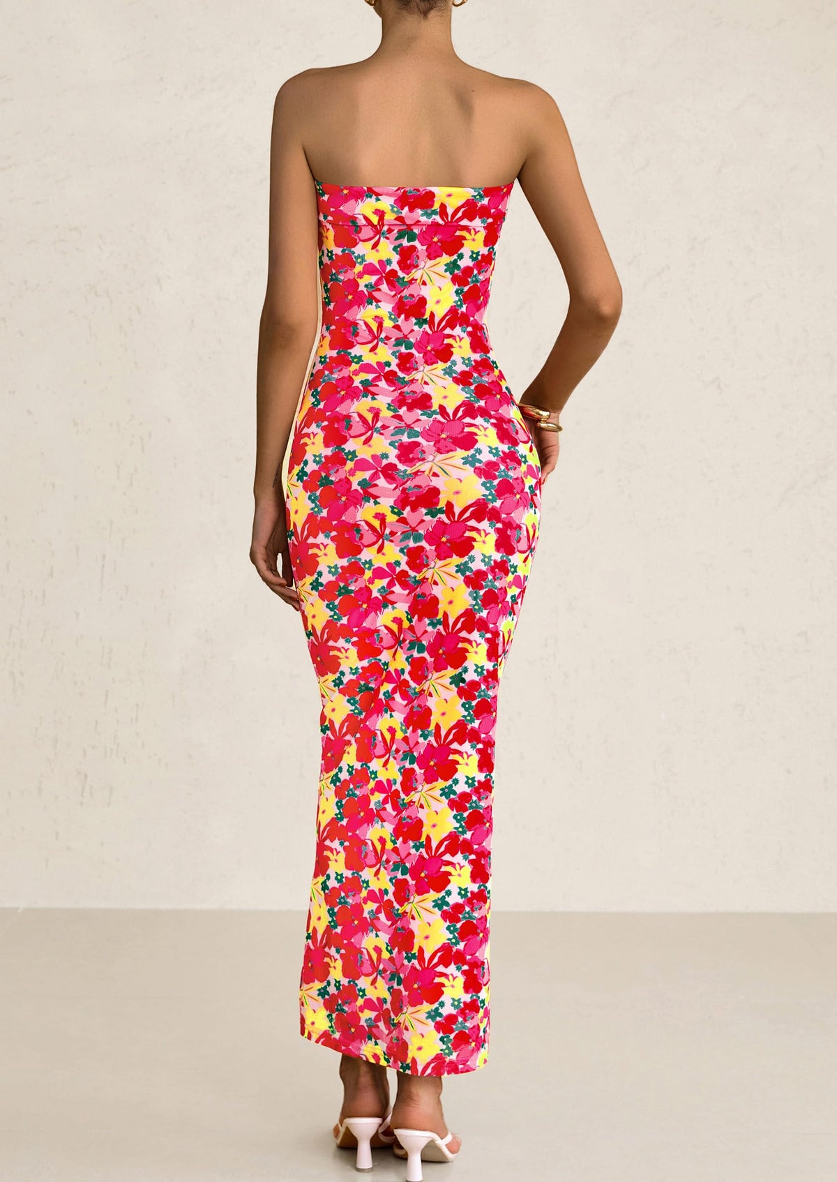 Womens Summer Printed Tube Maxi Dress Strapless Bodycon Sleeveless Night Out Long Dresses