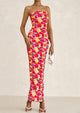 Womens Summer Printed Tube Maxi Dress Strapless Bodycon Sleeveless Night Out Long Dresses