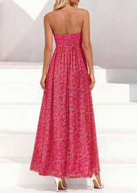 PRETTYGARDEN Womens Boho Maxi Dress 2026 Summer Floral Tube Strapless Spring Wedding Guest Cocktail Long Dresses PRETTYGARDEN