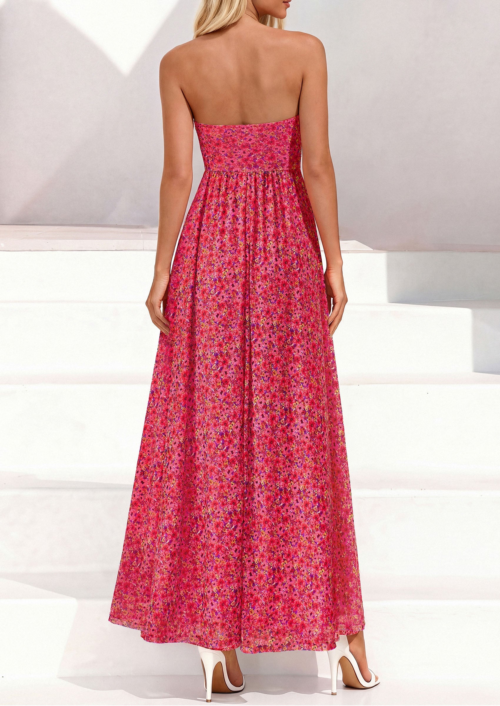 PRETTYGARDEN Womens Boho Maxi Dress 2026 Summer Floral Tube Strapless Spring Wedding Guest Cocktail Long Dresses PRETTYGARDEN