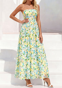 PRETTYGARDEN Womens Boho Maxi Dress 2026 Summer Floral Tube Strapless Spring Wedding Guest Cocktail Long Dresses PRETTYGARDEN