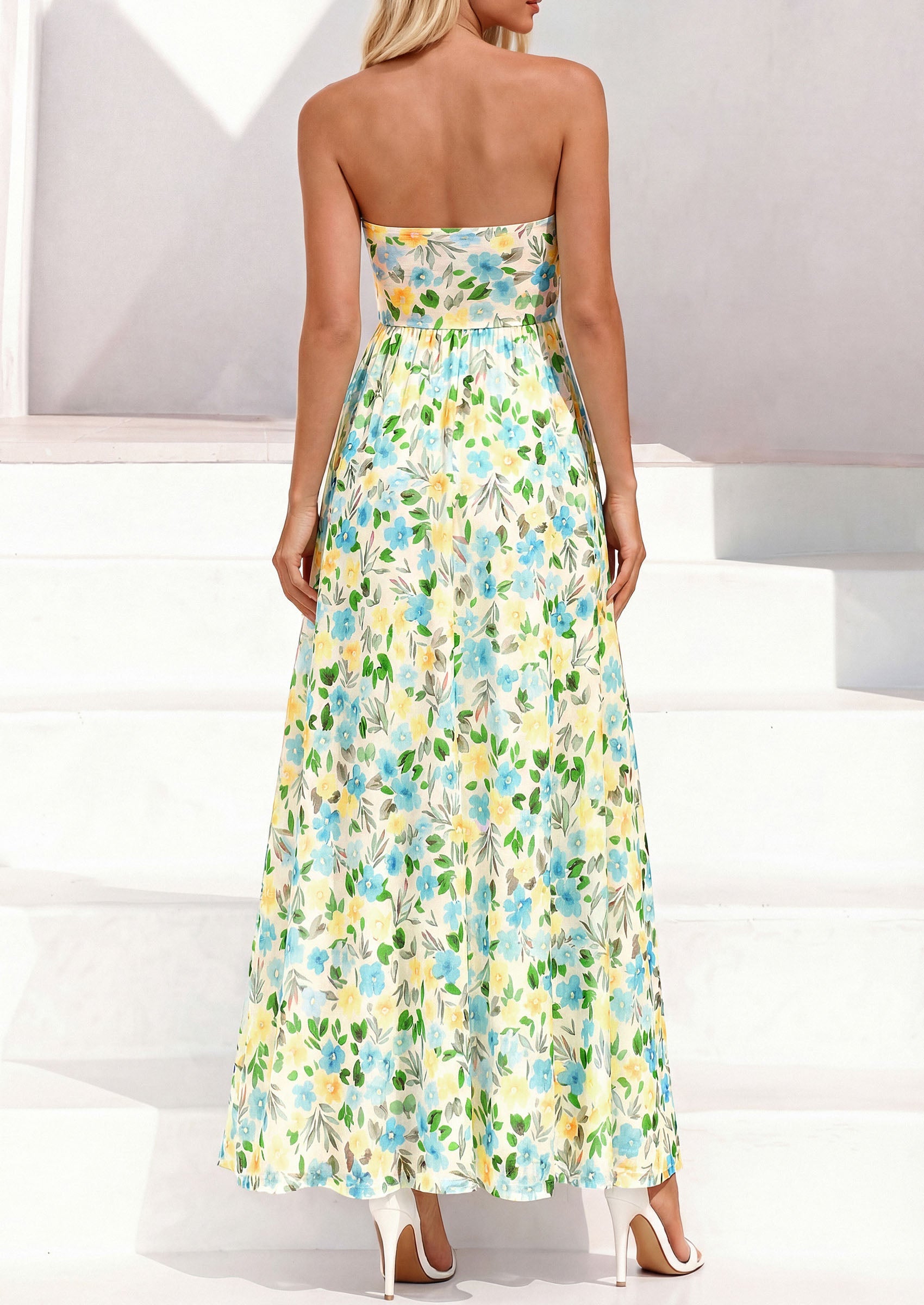 PRETTYGARDEN Womens Boho Maxi Dress 2026 Summer Floral Tube Strapless Spring Wedding Guest Cocktail Long Dresses PRETTYGARDEN