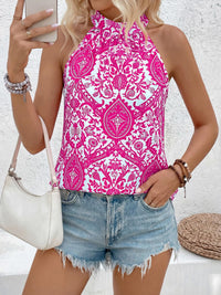 PRETTYGARDEN Halter Tops for Women Summer High Neck Boho Tank Top Sleeveless Beach Vacation Clothes Casual Blouse Shirts PRETTYGARDEN