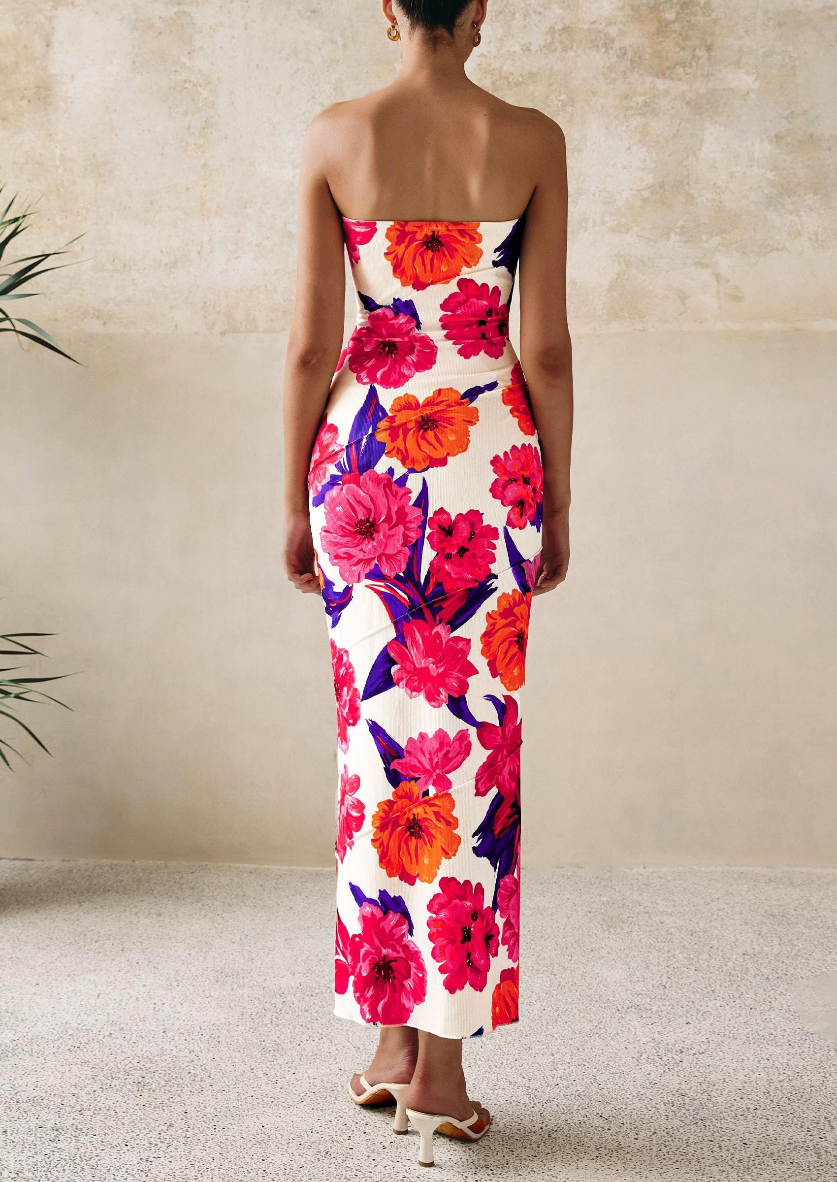 PRETTYGARDEN Women's Floral Bodycon Maxi Dresses Ribbed Strapless Tube PRETTYGARDEN Women's Floral Bodycon Maxi Dresses Ribbed Strapless Tube