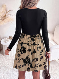 PRETTYGARDEN Womens Long Sleeve Empire Waist Maternity Dress with Pockets Crewnck Flowy A Line Casual Dresses, Above Knee Length, Solid Color & Floral, Baby Shower Outfits, Travel Fashion Clothes