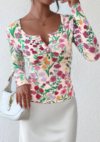 PRETTYGARDEN Women's Fall Long Sleeve Henley T Shirts Button Ribbed Knit Slim Fit Basic Tops Blouse Casual Outfits