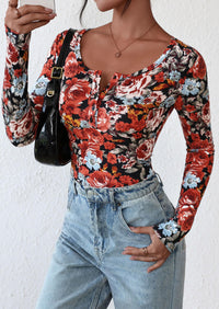 PRETTYGARDEN Women's Fall Long Sleeve Henley T Shirts Button Ribbed Knit Slim Fit Basic Tops Blouse Casual Outfits