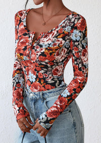 PRETTYGARDEN Women's Fall Long Sleeve Henley T Shirts Button Ribbed Knit Slim Fit Basic Tops Blouse Casual Outfits