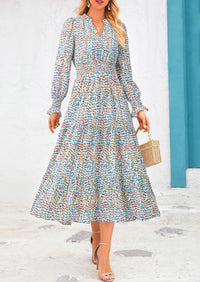 PRETTYGARDEN Women's Floral Maxi Dress Spring Long Sleeve V Neck Casual A Line Long Flowy Boho Party Dresses