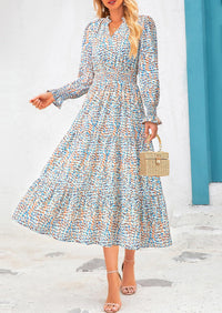 PRETTYGARDEN Women's Floral Maxi Dress Spring Long Sleeve V Neck Casual A Line Long Flowy Boho Party Dresses