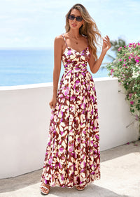 PRETTYGARDEN Women's Floral Maxi Dress Summer Outfits Spaghetti Strap Flowy Long Sundress Beach Vacation Boho Dresses PRETTYGARDEN