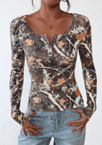 PRETTYGARDEN Women's Fall Long Sleeve Henley T Shirts Button Ribbed Knit Slim Fit Basic Tops Blouse Casual Outfits