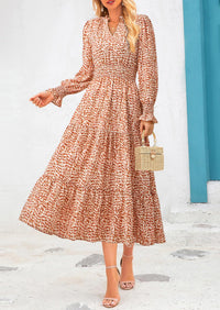 PRETTYGARDEN Women's Floral Maxi Dress Spring Long Sleeve V Neck Casual A Line Long Flowy Boho Party Dresses