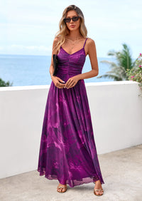 PRETTYGARDEN Women's Floral Maxi Dress Summer Outfits Spaghetti Strap Flowy Long Sundress Beach Vacation Boho Dresses PRETTYGARDEN