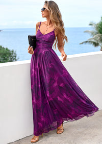 PRETTYGARDEN Women's Floral Maxi Dress Summer Outfits Spaghetti Strap Flowy Long Sundress Beach Vacation Boho Dresses PRETTYGARDEN