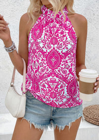 PRETTYGARDEN Halter Tops for Women Summer High Neck Boho Tank Top Sleeveless Beach Vacation Clothes Casual Blouse Shirts PRETTYGARDEN