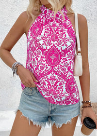 PRETTYGARDEN Halter Tops for Women Summer High Neck Boho Tank Top Sleeveless Beach Vacation Clothes Casual Blouse Shirts PRETTYGARDEN