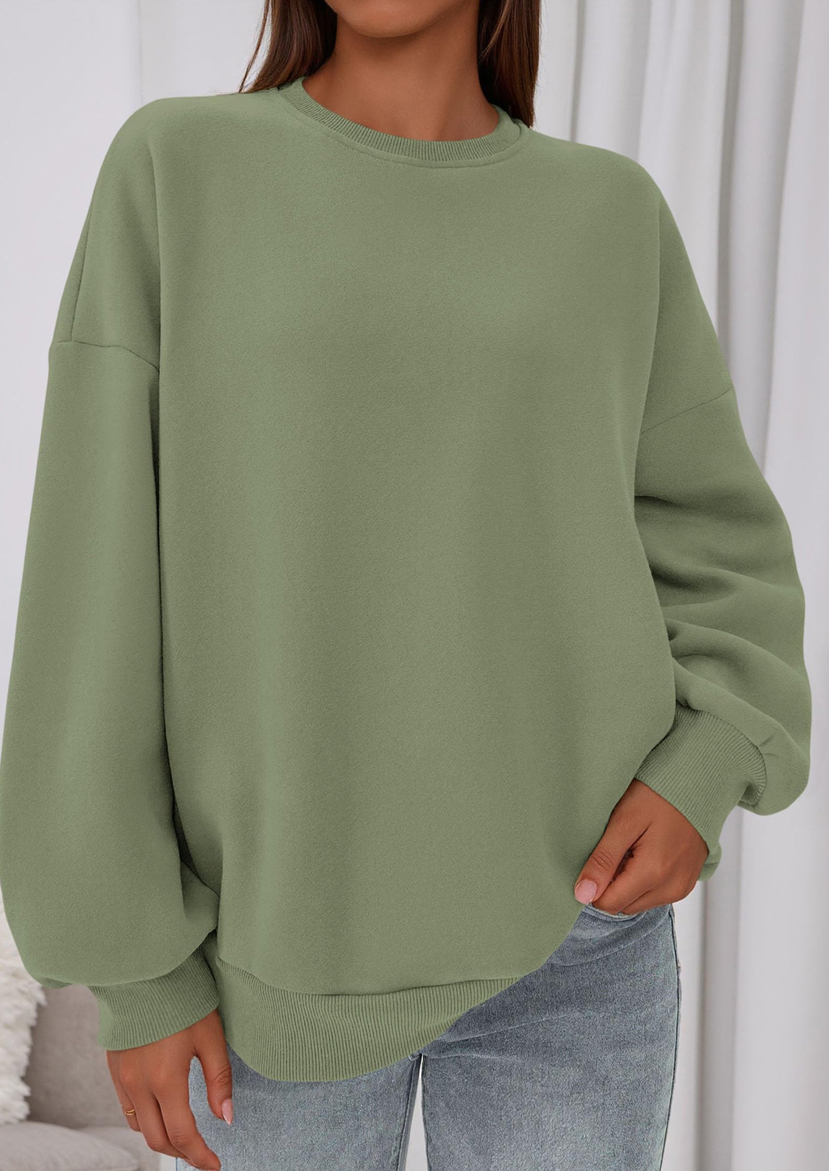 PRETTYGARDEN Sweatshirts for Women Oversized Crewneck Fleece Pullover Long Sleeve Tops Comfy Fall Winter Fashion Outfits