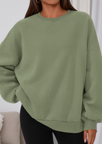 PRETTYGARDEN Sweatshirts for Women Oversized Crewneck Fleece Pullover Long Sleeve Tops Comfy Fall Winter Fashion Outfits