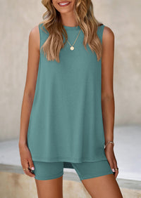 PRETTYGARDEN 2 Piece Sets for Women Summer Matching Lounge Shorts Set Resort Airport Travel Loungewear Outfits Clothing