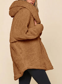 PRETTYGARDEN Women's Winter Warm Coats Hooded Faux Fur Sherpa Jacket  Fuzzy Fleece, Thumb Holes, Long Sleeve Pockets, Teddy Bear Jackets, Trendy Casual Fall Clothes, Holiday Going Out Outfits