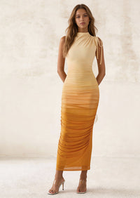 PRETTYGARDEN Women's Summer Maxi Floral Dresses Ruched Bodycon Sleeveless Mesh Formal Wedding Guest Cocktail Split Long Dress PRETTYGARDEN