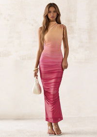 PRETTYGARDEN Women's Summer Maxi Floral Dresses Ruched Bodycon Sleeveless Mesh Formal Wedding Guest Cocktail Split Long Dress PRETTYGARDEN