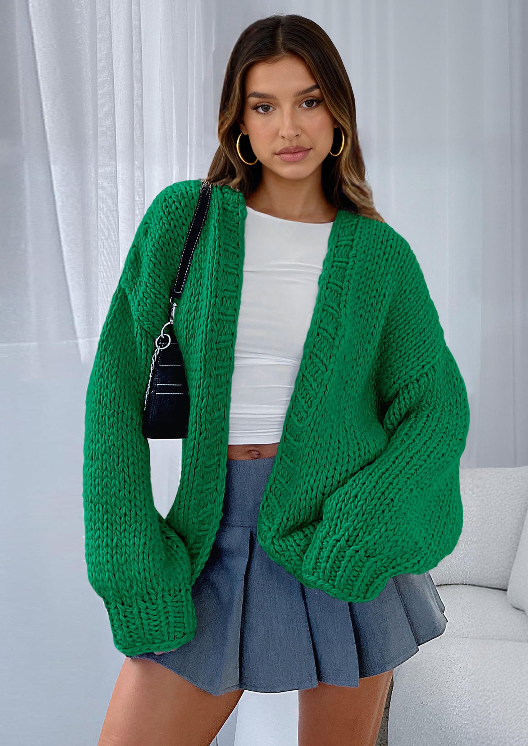 PRETTYGARDEN Cardigan Sweaters for Women Trendy Fall Fashion Long Sleeve Chunky Knit Cardigans Winter Clothing Outfits