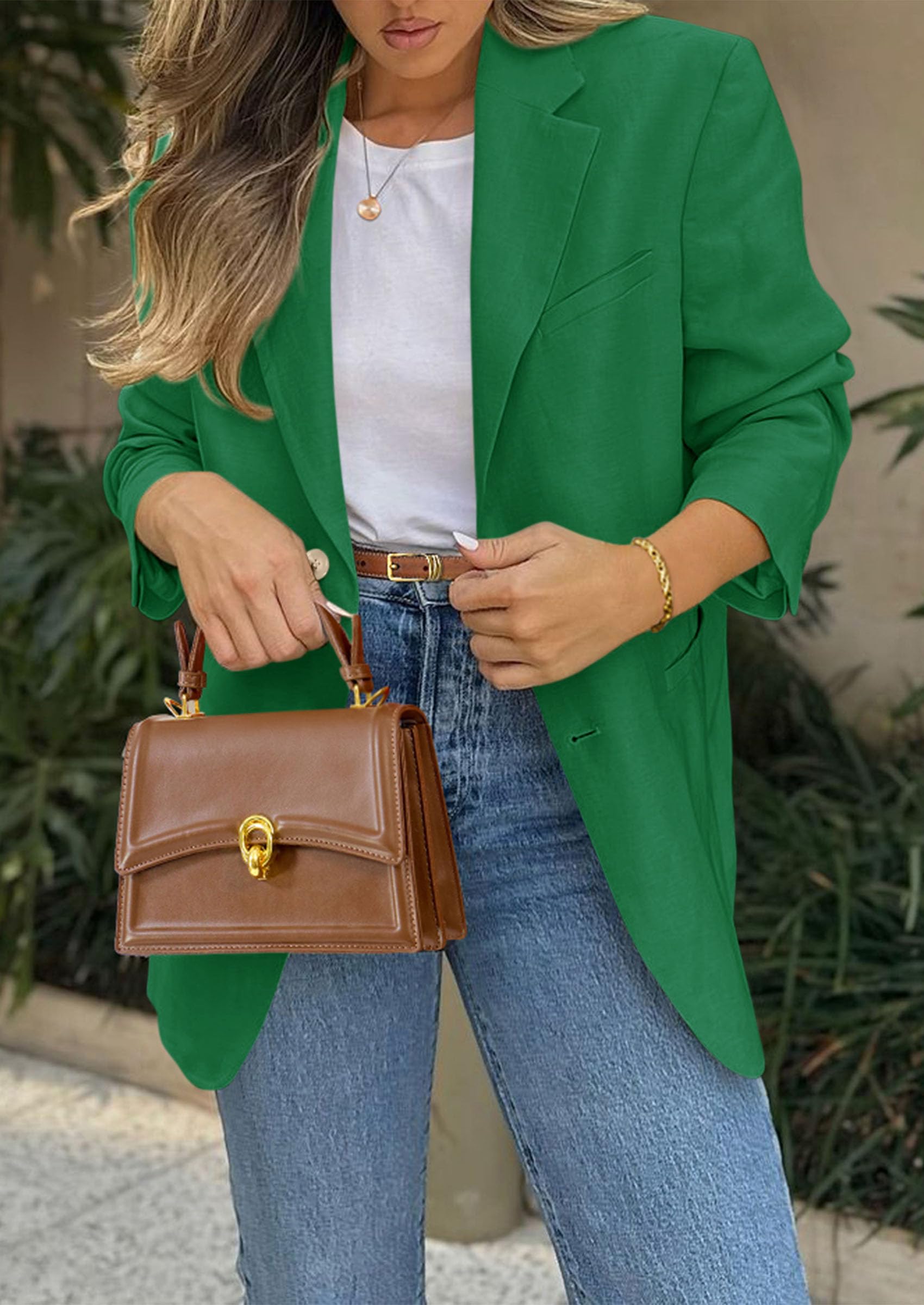 PRETTYGARDEN Blazers for Women Business Casual Long Sleeve Lapel Open Front Suit Jacket Work Blazer with Pockets