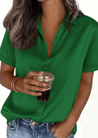 PRETTYGARDEN Women's Summer Button Down Shirts Short Sleeve Work Tops Dressy Blouses Spring Business Casual Outfits PRETTYGARDEN